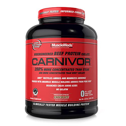 MuscleMeds, Carnivor Beef Protein Isolate Powder 56 Servings, Chocolate, 72 Ounce - Maple Wellness Supplements
