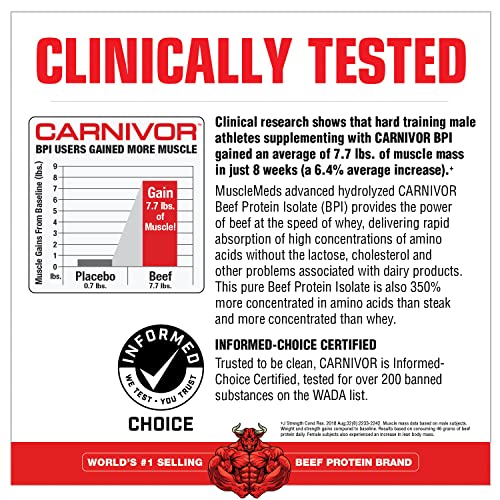 MuscleMeds, Carnivor Beef Protein Isolate Powder 56 Servings, Chocolate, 72 Ounce - Maple Wellness Supplements