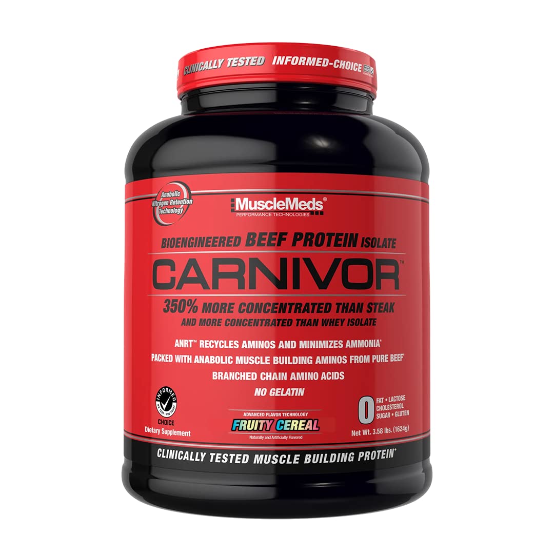MuscleMeds Carnivor Beef Protein Isolate Powder, Fruit Punch, 4 lb - Maple Wellness Supplements