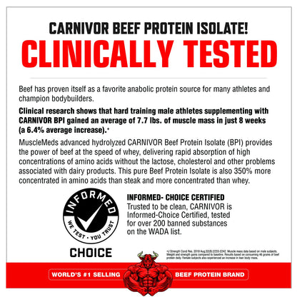 MuscleMeds CARNIVOR Beef Protein Isolate Powder, Muscle Building, Recovery, Lactose - Maple Wellness Supplements