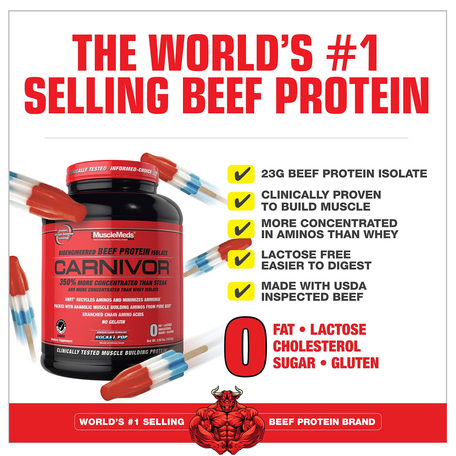 MuscleMeds CARNIVOR Beef Protein Isolate Powder, Muscle Building, Recovery, Lactose - Maple Wellness Supplements