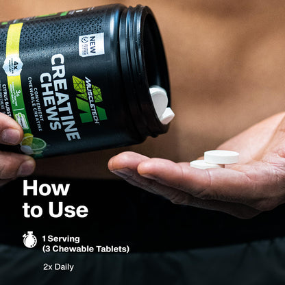 MuscleTech | Creatine Chews | Creapure Monohydrate Supplement for Muscle Recovery, Muscle Builder & Energy Boost | Pre Workout Supplement for Men & Women - Maple Wellness Supplements
