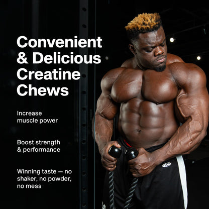 MuscleTech Creatine Chews - Creapure Monohydrate Supplement for Muscle Recovery, Muscle Builder & Energy Boost - Pre Workout Supplement for Men & Women - Maple Wellness Supplements