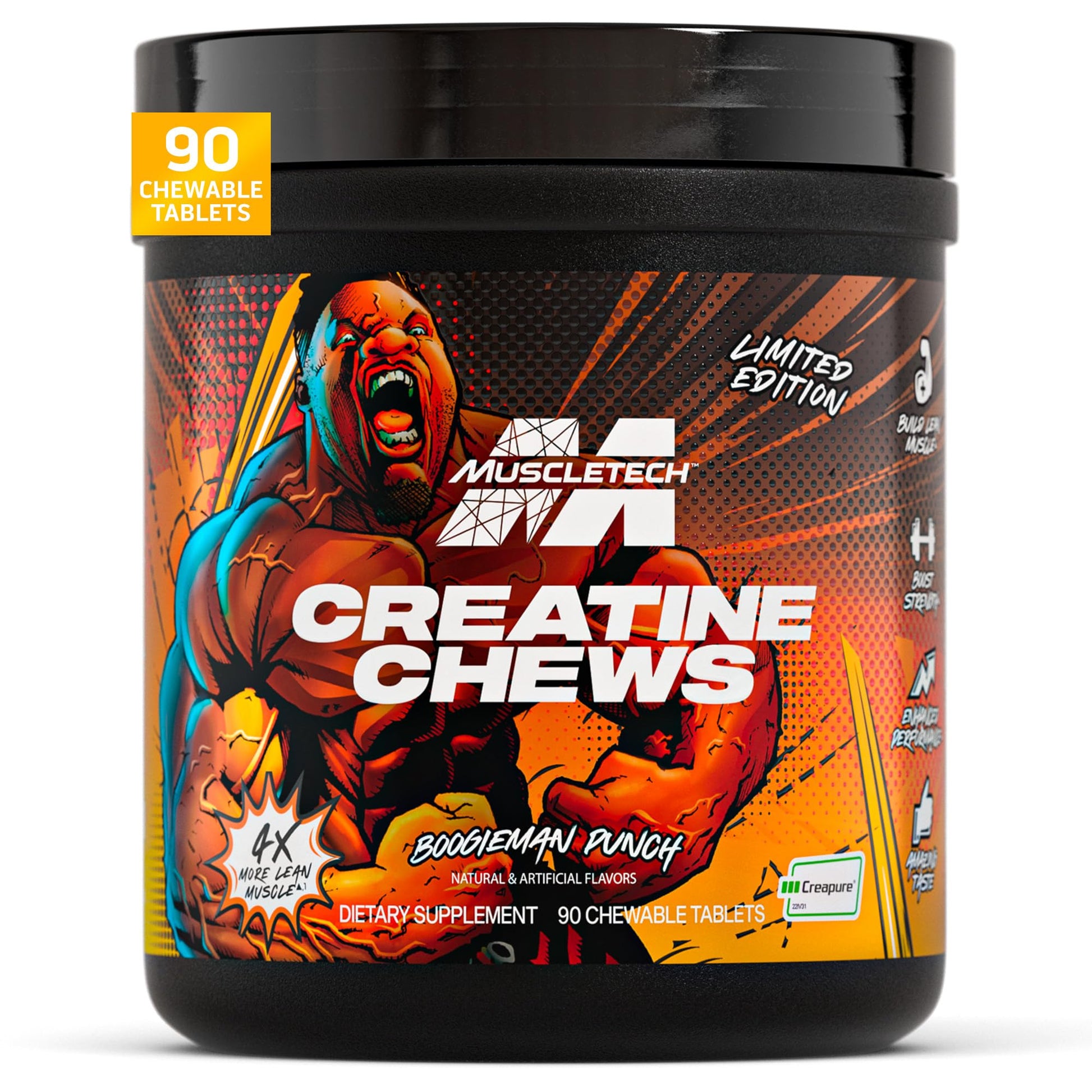 MuscleTech Creatine Chews - Creapure Monohydrate Supplement for Muscle Recovery, Muscle Builder & Energy Boost - Pre Workout Supplement for Men & Women - Maple Wellness Supplements
