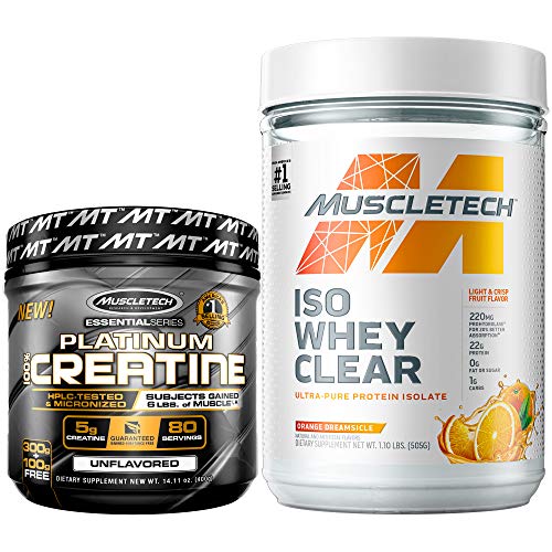 MuscleTech Creatine + Whey Protein Isolate Bundle Platinum Creatine Iso Whey Clear - Maple Wellness Supplements