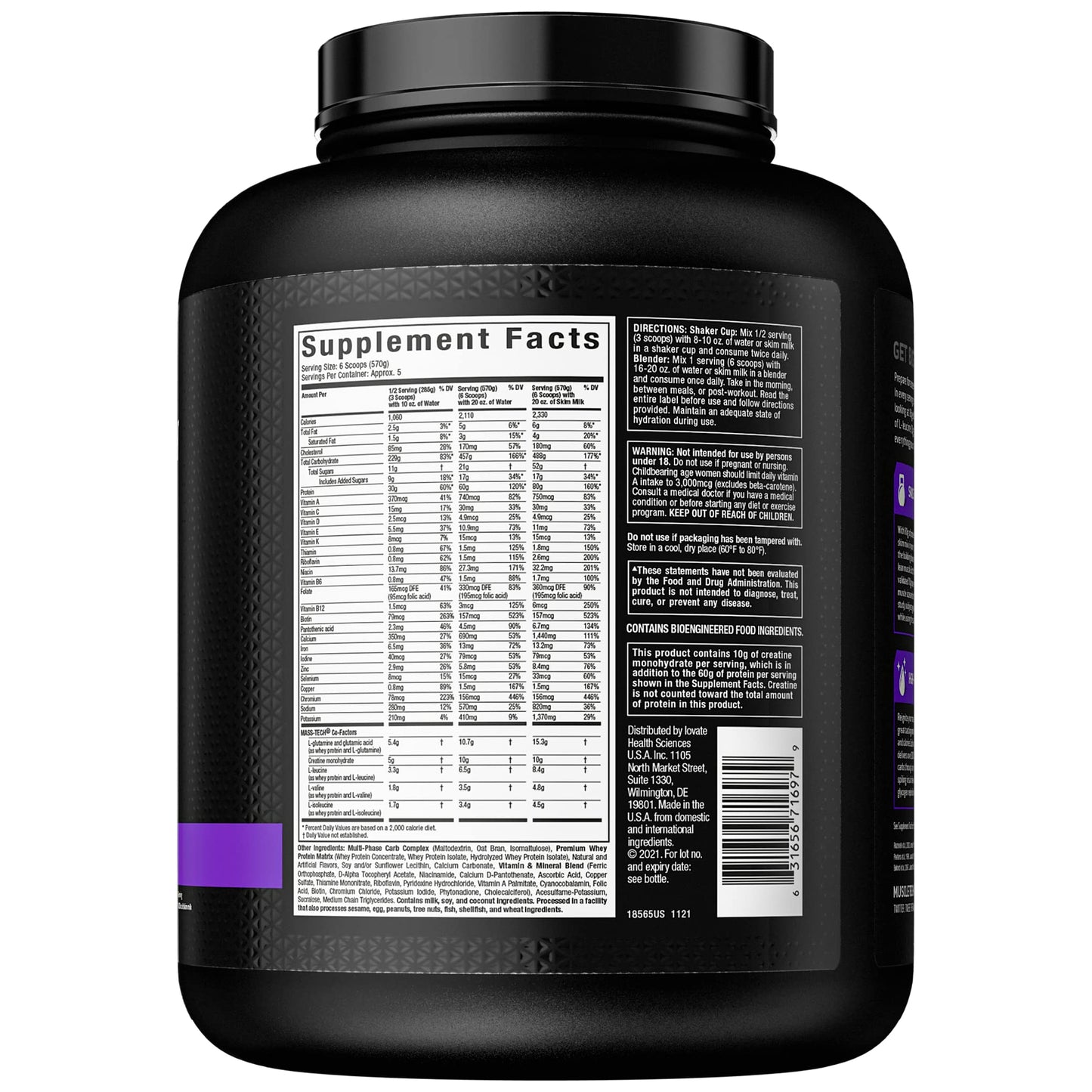 Muscletech Mass Gainer Mass-Tech Extreme 2000, Muscle Builder Whey Protein Powder - Maple Wellness Supplements