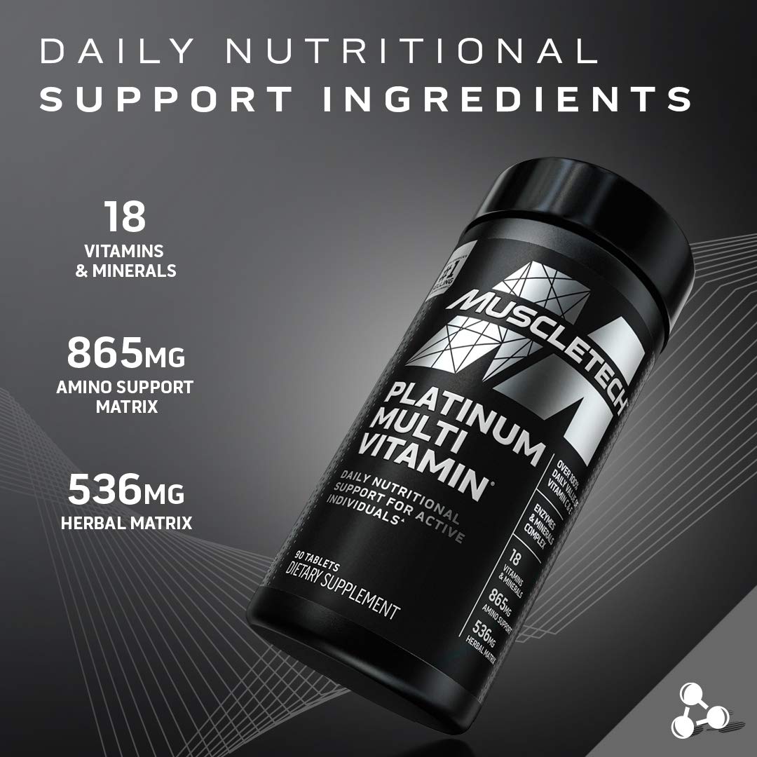 Muscletech Multivitamin for Men & Women Platinum Multivitamin | Vitamin C for Immune - Maple Wellness Supplements