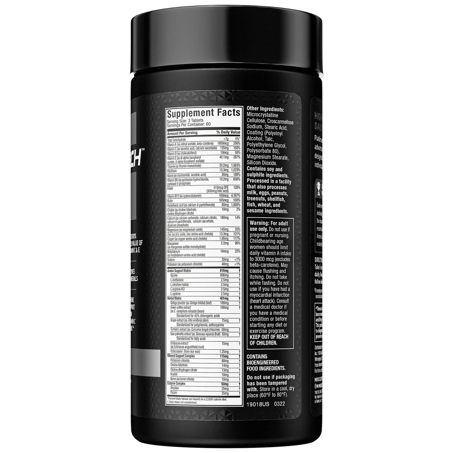 Muscletech Multivitamin for Men & Women Platinum Multivitamin | Vitamin C for Immune - Maple Wellness Supplements