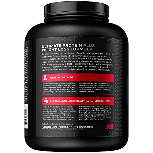 MuscleTech Nitro-Tech Ripped Lean Whey Protein Powder Whey Protein Isolate Weight - Maple Wellness Supplements