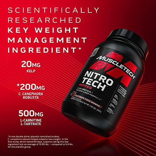 MuscleTech Nitro-Tech Ripped Lean Whey Protein Powder Whey Protein Isolate Weight - Maple Wellness Supplements