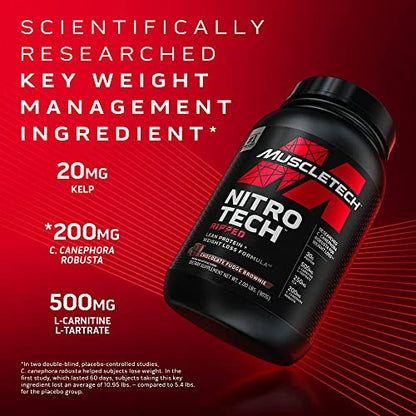 MuscleTech Nitro-Tech Ripped Lean Whey Protein Powder Whey Protein Isolate Weight - Maple Wellness Supplements