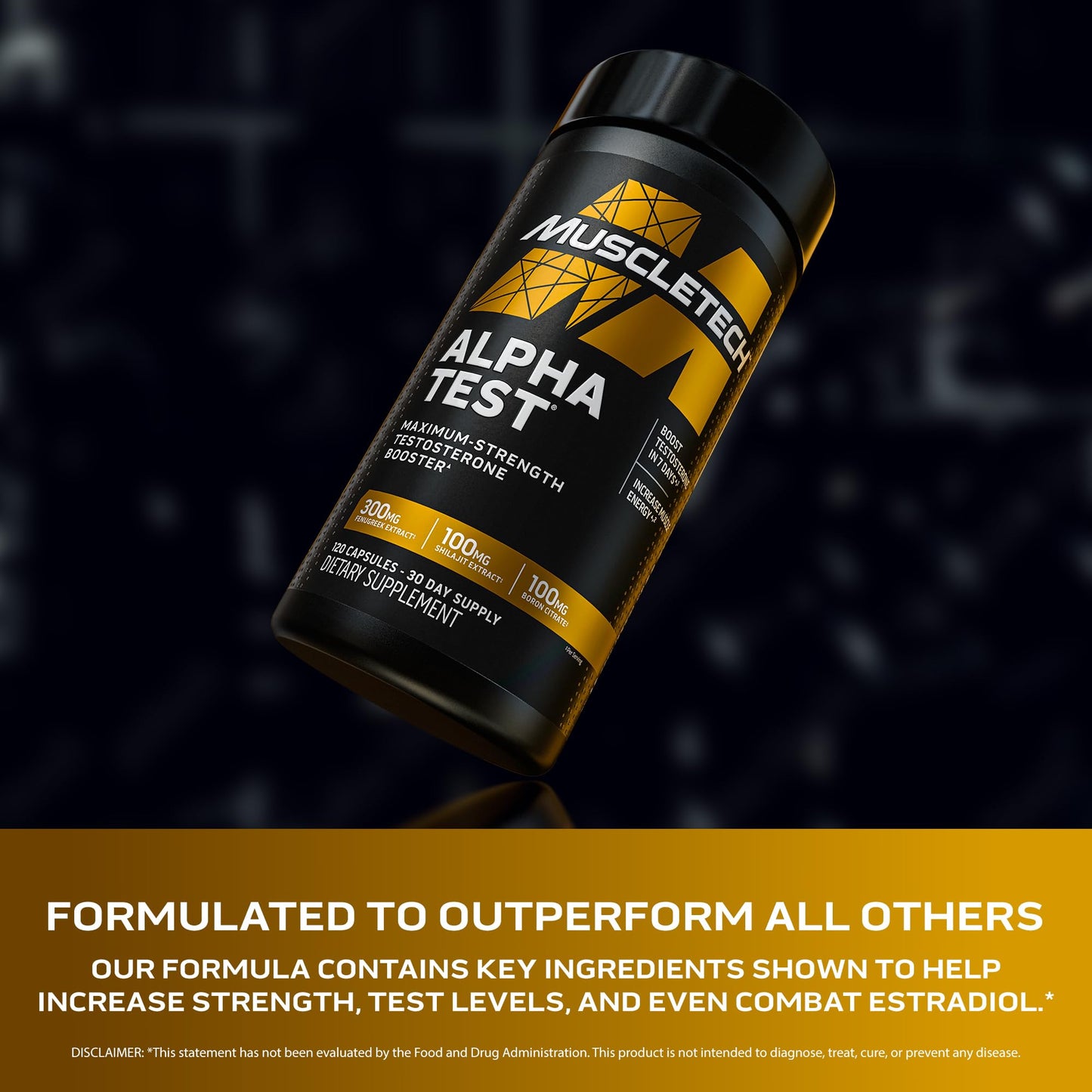 MuscleTech Testosterone Booster for Men, AlphaTest - T-Boost Mens Supplement with Tribulus Terrestris & Boron - Daily Male Gym Workout Supplements - Maple Wellness Supplements
