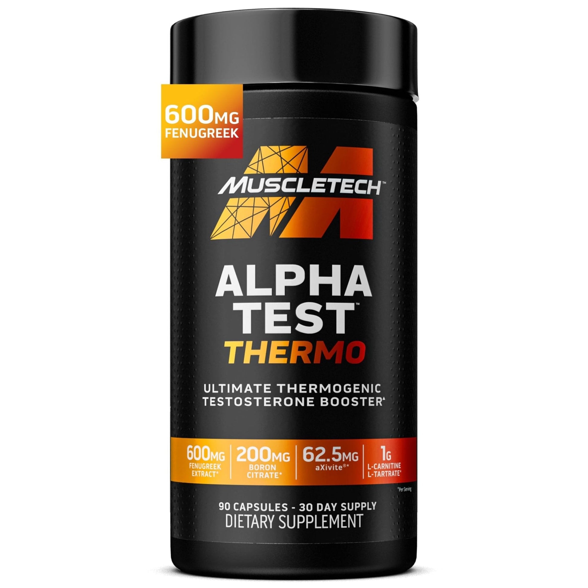 MuscleTech Thermogenic Booster for Men, AlphaTest Thermo - T-Boost Mens Supplement with Tribulus Terrestris - Male Gym Workout Supplements for Muscle Growth - Maple Wellness Supplements