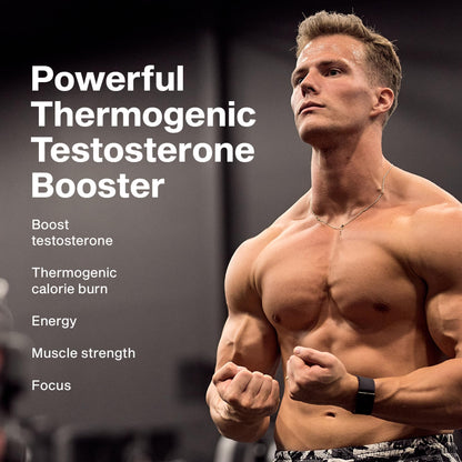 MuscleTech Thermogenic Booster for Men, AlphaTest Thermo - T-Boost Mens Supplement with Tribulus Terrestris - Male Gym Workout Supplements for Muscle Growth - Maple Wellness Supplements
