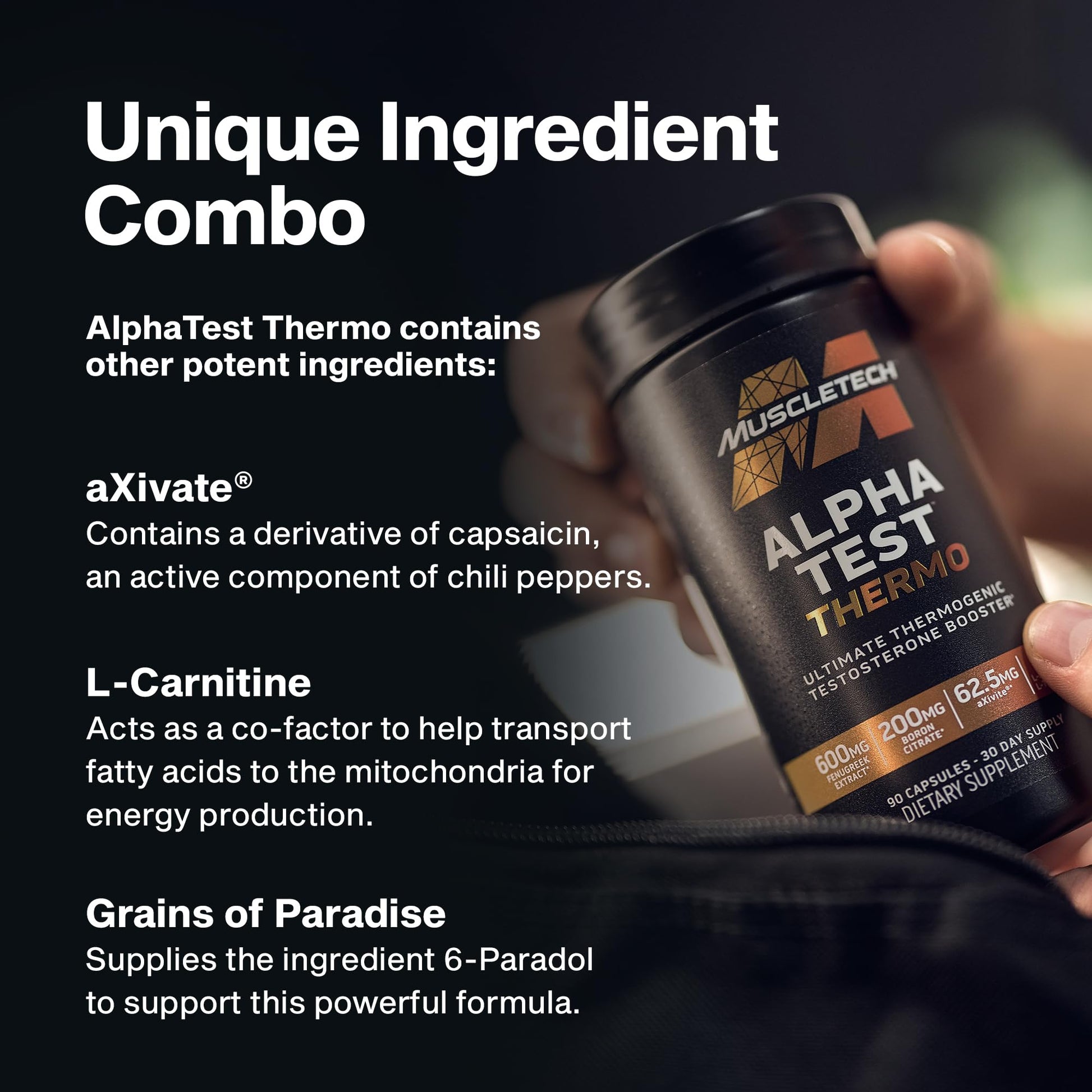 MuscleTech Thermogenic Booster for Men, AlphaTest Thermo - T-Boost Mens Supplement with Tribulus Terrestris - Male Gym Workout Supplements for Muscle Growth - Maple Wellness Supplements