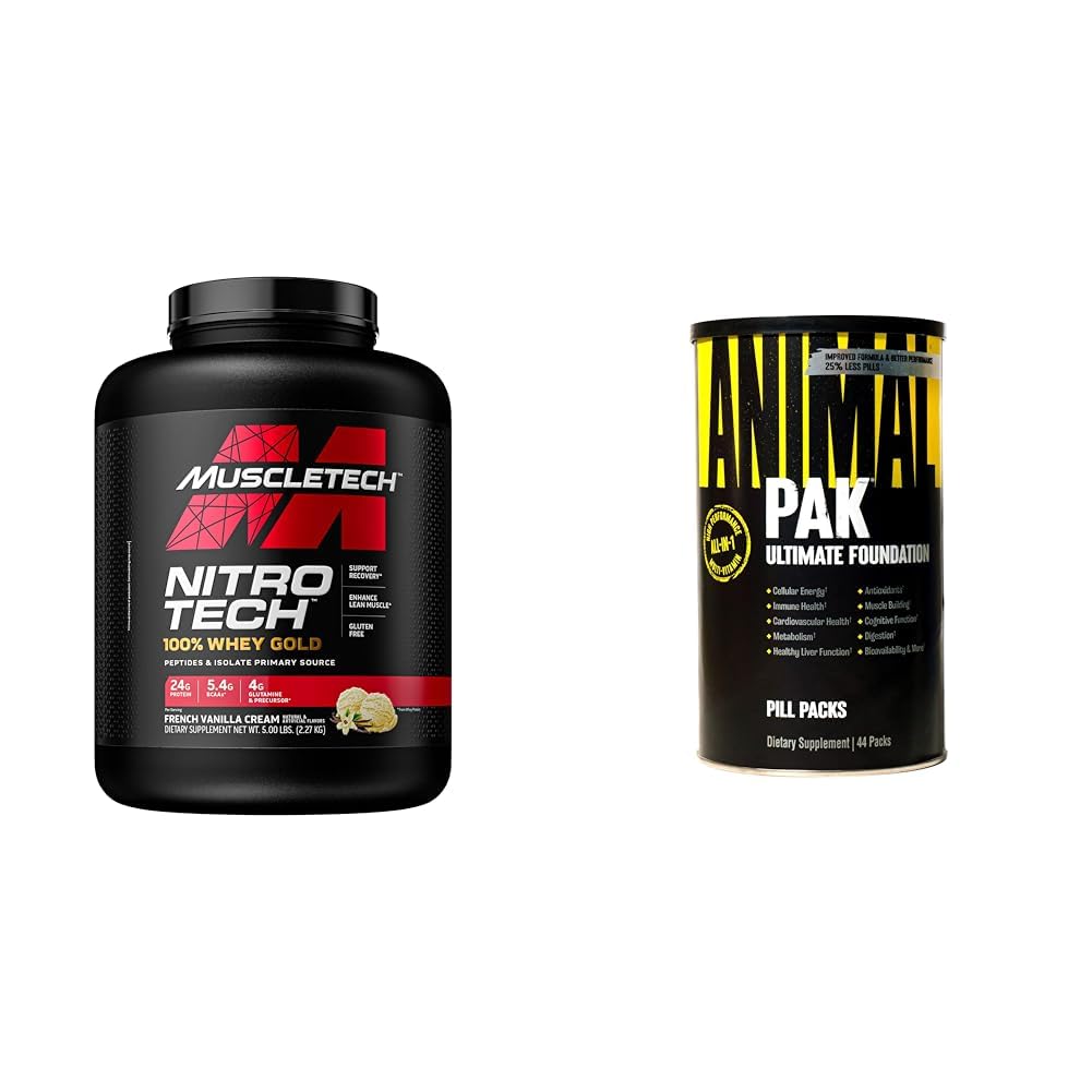 MuscleTech Whey Protein Powder Nitro-Tech Whey Gold Protein Powder & Animal Pak - Maple Wellness Supplements
