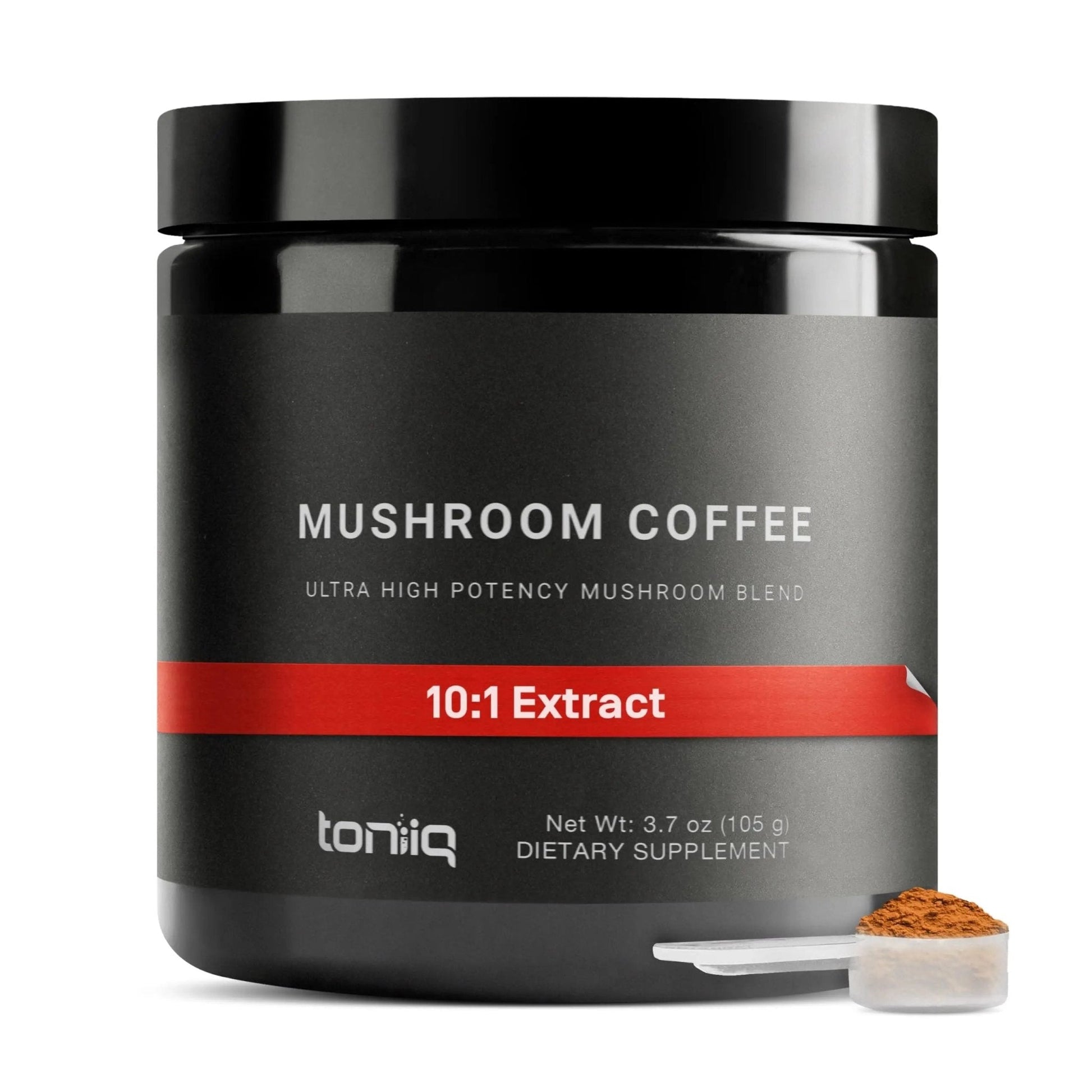 Mushroom Coffee - Ultra High Potency 10:1 Concentrated Extract - Colombian Sourced Beans with 10 Mushroom Blend, Lion's Mane & Cordyceps - Rich & Functional Coffee Alternative - Third-Party Lab Tested - Maple Wellness Supplements