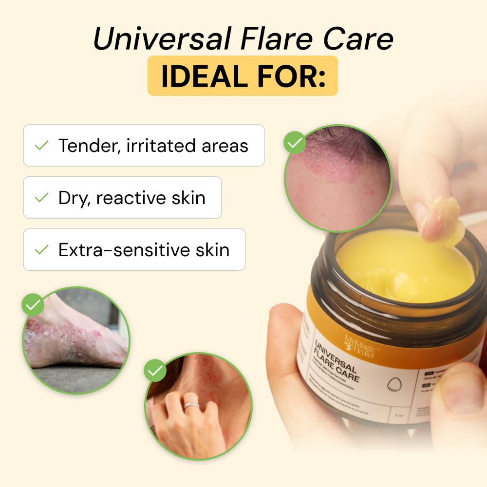 MyMagicHealer Universal Flare Care | Essential Oil Free | Baby Dermatitis, Diaper Rash, Eczema, Psoriasis, Impetigo | Wound Car - Maple Wellness Supplements