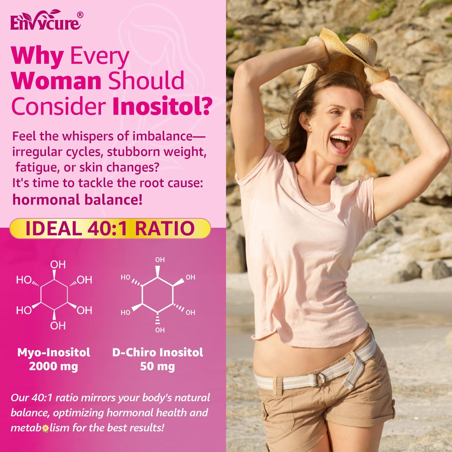 Myo-Inositol & D-Chiro Ideal 40:1, Inositol + Omega-3(3:1) Gummies, Hormone Balance for Women | Sugar Free Inositol Gummies w/Omega 3 DHA:EPA (3:1), Inositol Supplement for Cycle Health, Vegan, 60 Ct - Maple Wellness Supplements