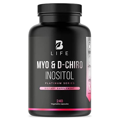 Myo-Inositol & D-Chiro Inositol by B Life - 240 Capsules | Made in USA | 40:1 Ratio - Maple Wellness Supplements