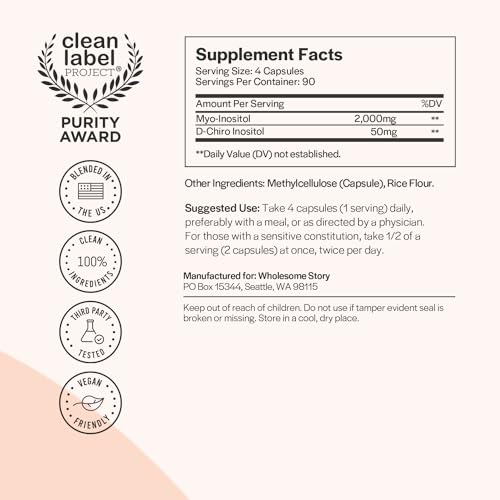 Myo-Inositol & D-Chiro Inositol Capsules, 90-Day Supply, 40:1 Ratio for Hormonal Balance - Maple Wellness Supplements