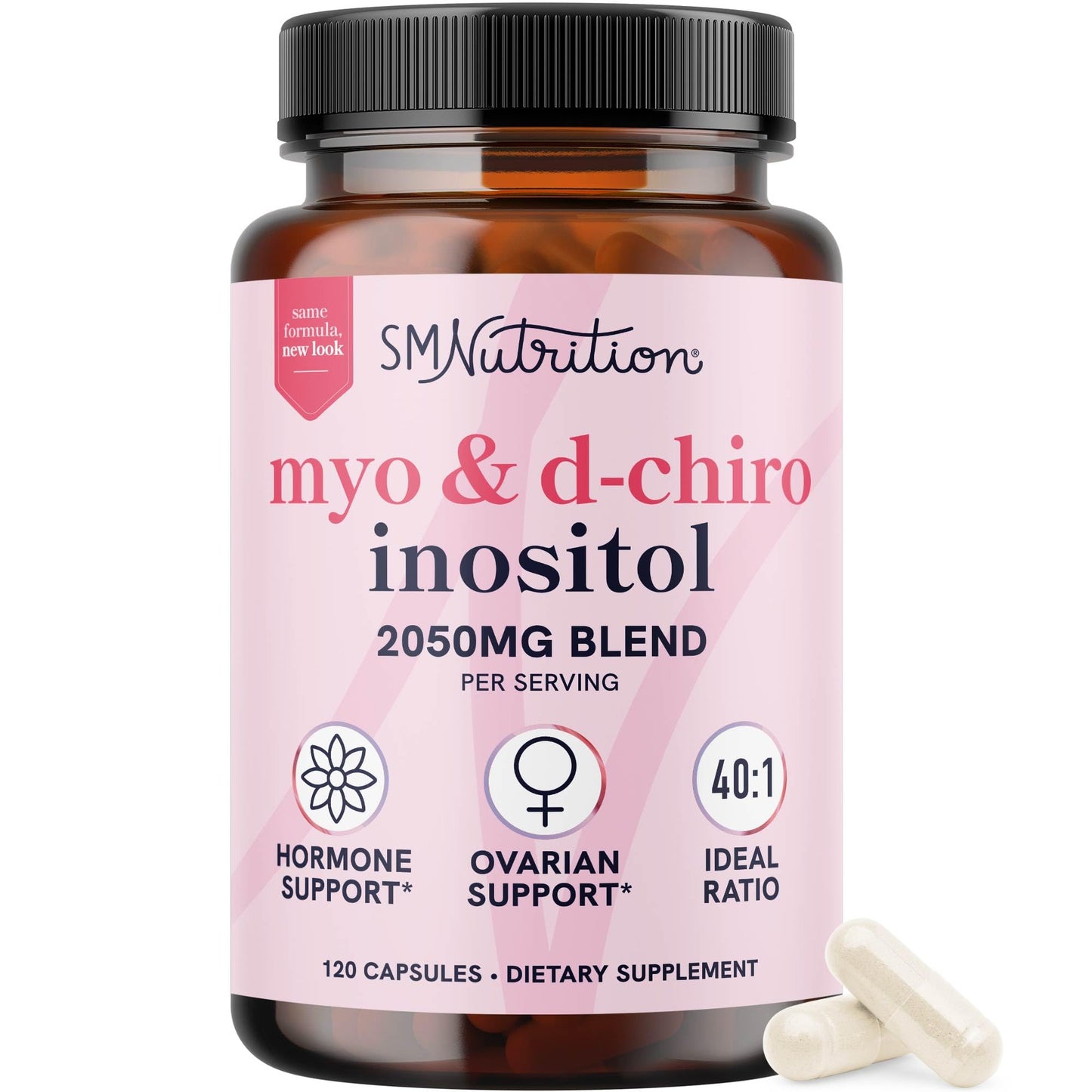 Myo-Inositol & D-Chiro Inositol for Hormone Balance for Women | Fertility, Ovarian Health & Cycle Support | Ideal 40:1 Ratio, Myoinositol 2000mg & D Chiro 50mg - Maple Wellness Supplements