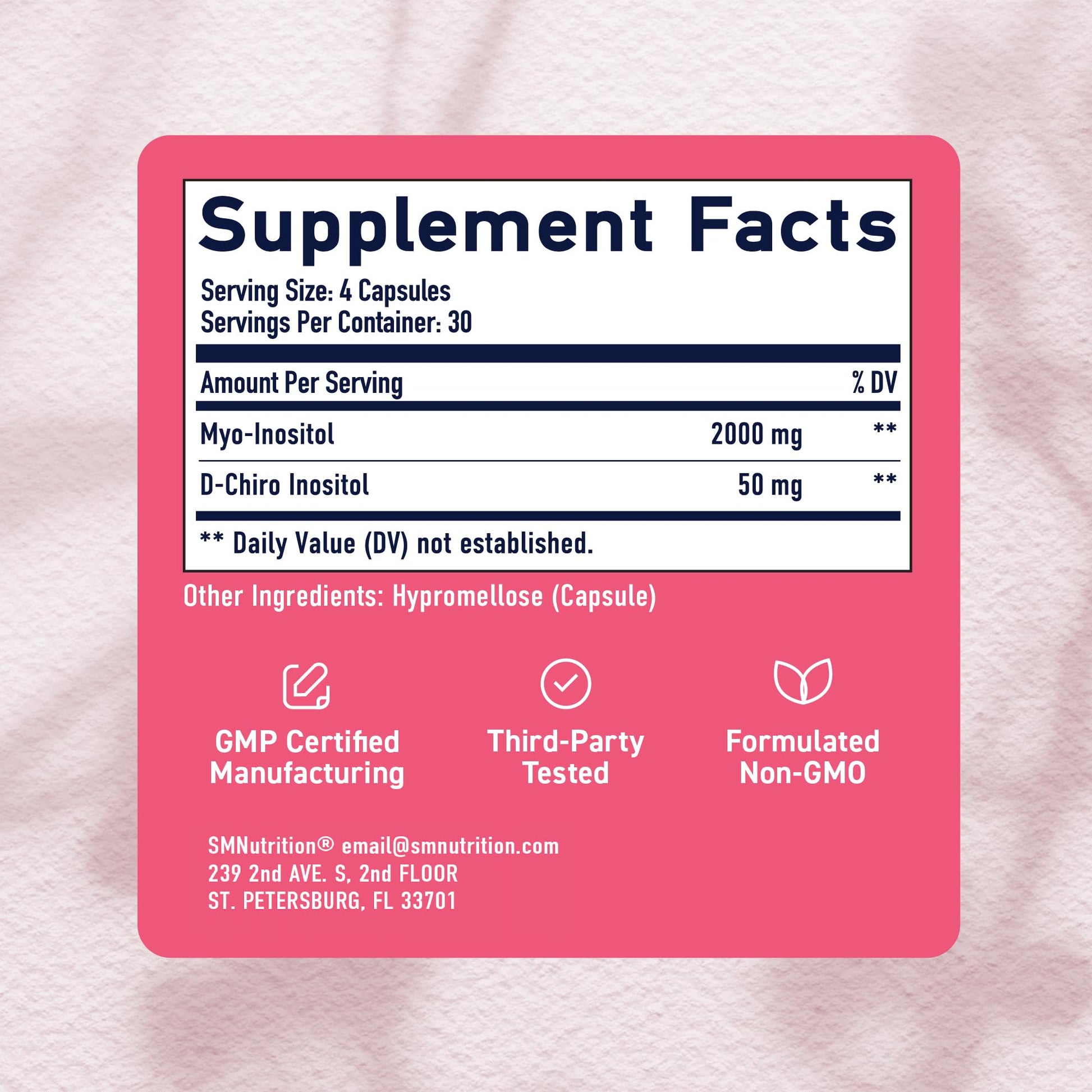 Myo-Inositol & D-Chiro Inositol for Hormone Balance for Women | Fertility, Ovarian Health & Cycle Support | Ideal 40:1 Ratio, Myoinositol 2000mg & D Chiro 50mg - Maple Wellness Supplements