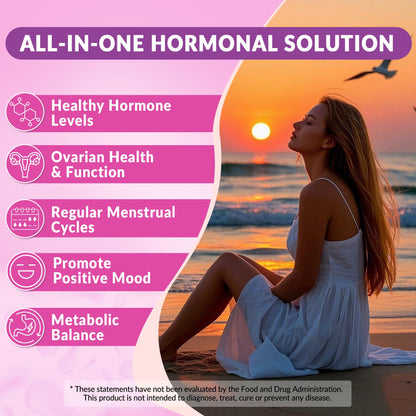Myo-Inositol & D-Chiro Inositol, Hormone Balance for Women | Sugar Free Inositol Gummies w/Omega 3, MTHF Folate, Vitamin D3, B12, Magnesium & Zinc for Ovarian Health, Ideal 40:1 Ratio, Vegan, 60 Cts - Maple Wellness Supplements