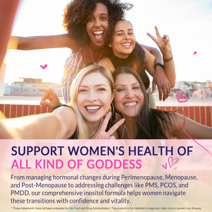Myo-Inositol & D-Chiro Inositol, Hormone Balance for Women | Sugar Free Inositol Gummies w/Omega 3, MTHF Folate, Vitamin D3, B12, Magnesium & Zinc for Ovarian Health, Ideal 40:1 Ratio, Vegan, 60 Cts - Maple Wellness Supplements