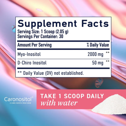 Myo-Inositol & D-Chiro Inositol Powder | Hormone Balance for Women | Ideal 40:1 Ratio | Myo 2000mg, D Chiro 50mg | Regulate Menstrual Cycle and Support Ovarian Health | 30 Servings, 2.17 oz. - Maple Wellness Supplements