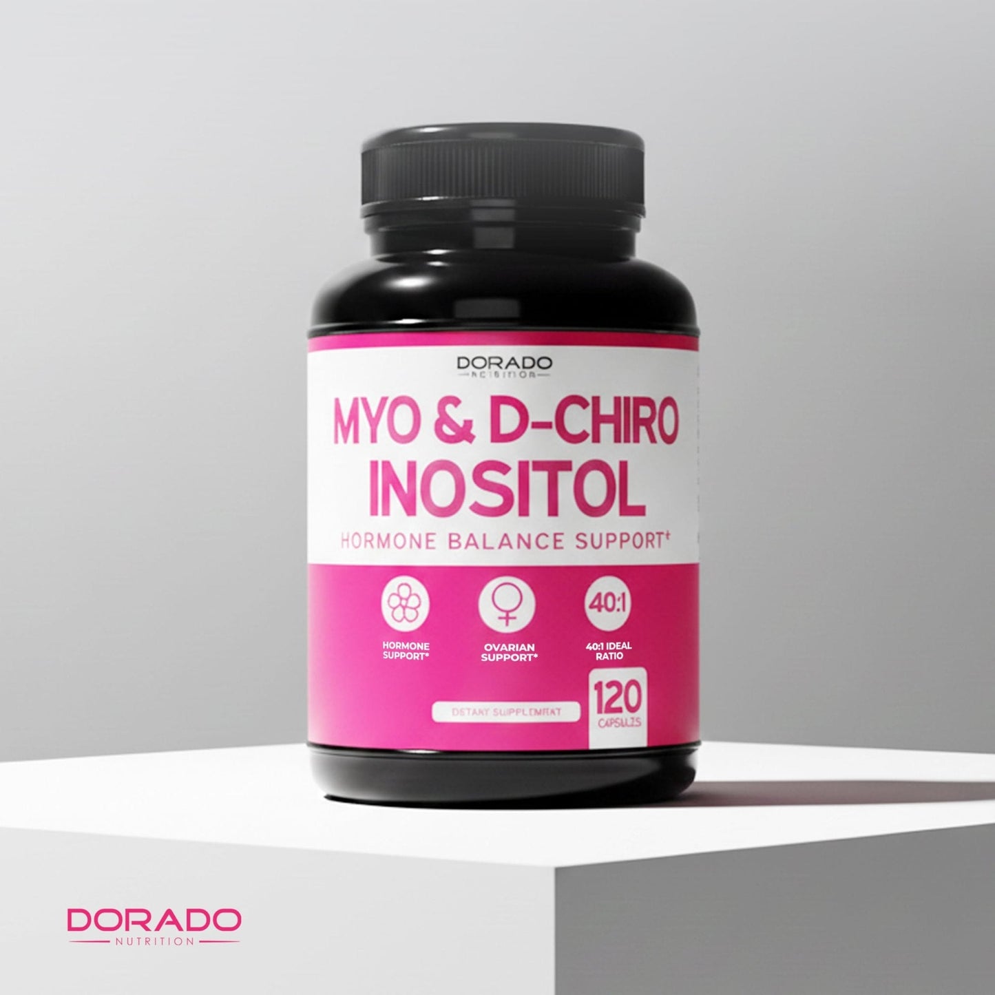 Myo-Inositol & D-Chiro Inositol Supplement For Women (120 Capsules, 2050mg Per Serving Ideal 40:1 Ratio Myo Inositol) Hormone Balance for Women - Third Party Tested - Maple Wellness Supplements