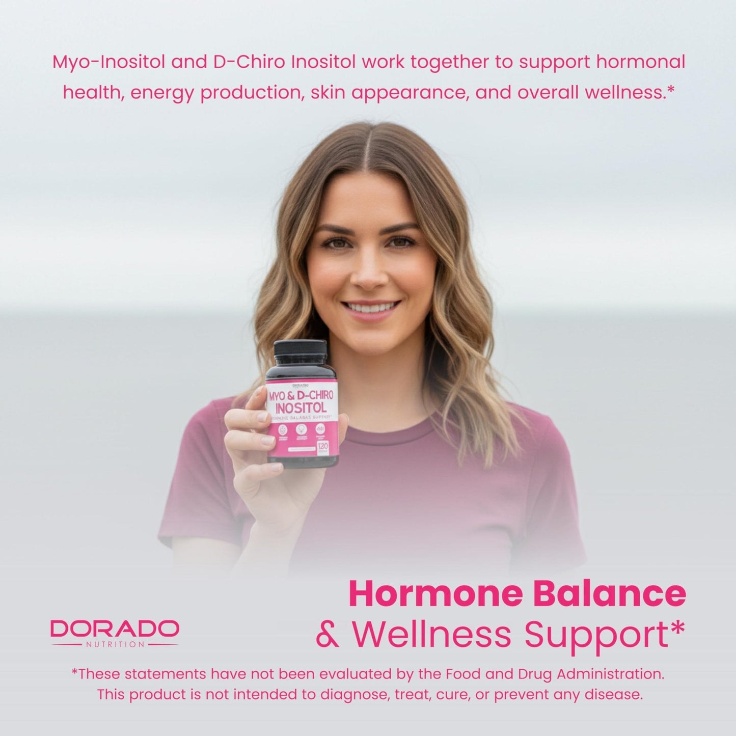 Myo-Inositol & D-Chiro Inositol Supplement For Women (120 Capsules, 2050mg Per Serving Ideal 40:1 Ratio Myo Inositol) Hormone Balance for Women - Third Party Tested - Maple Wellness Supplements