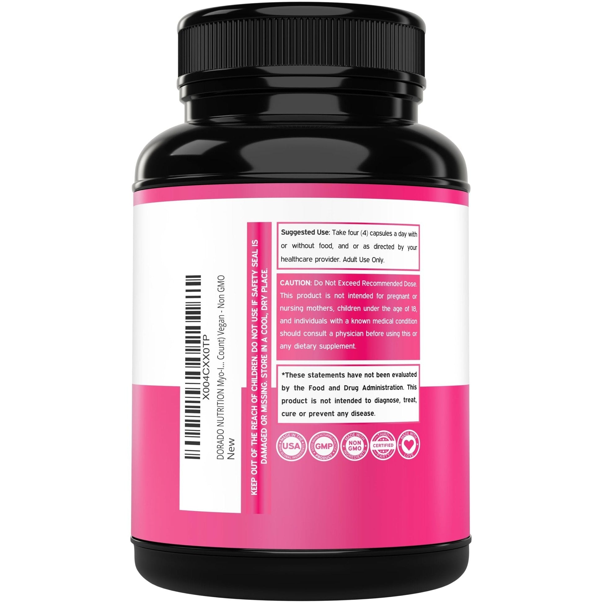 Myo-Inositol & D-Chiro Inositol Supplement For Women (120 Capsules, 2050mg Per Serving Ideal 40:1 Ratio Myo Inositol) Hormone Balance for Women - Third Party Tested - Maple Wellness Supplements