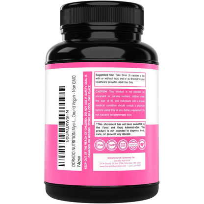 Myo-Inositol & D-Chiro Inositol Supplement For Women (90 Capsules, 40:1 Ratio Myo Inositol) Hormone Balance for Women - 10 in 1 Formula - Third Party Tested, Vegan Safe & USA Made - (90 Count) - Maple Wellness Supplements