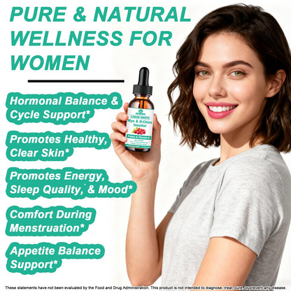 Myo Inositol & D-Chiro Inositol Supplement Liquid for Women- Ideal 40:1 Ratio Inositol Drops with MTHF Folate, Magnesium, Vitamin D, Supports Hormone Balance, Regular Cycles & Ovarian Health丨Vegan - Maple Wellness Supplements