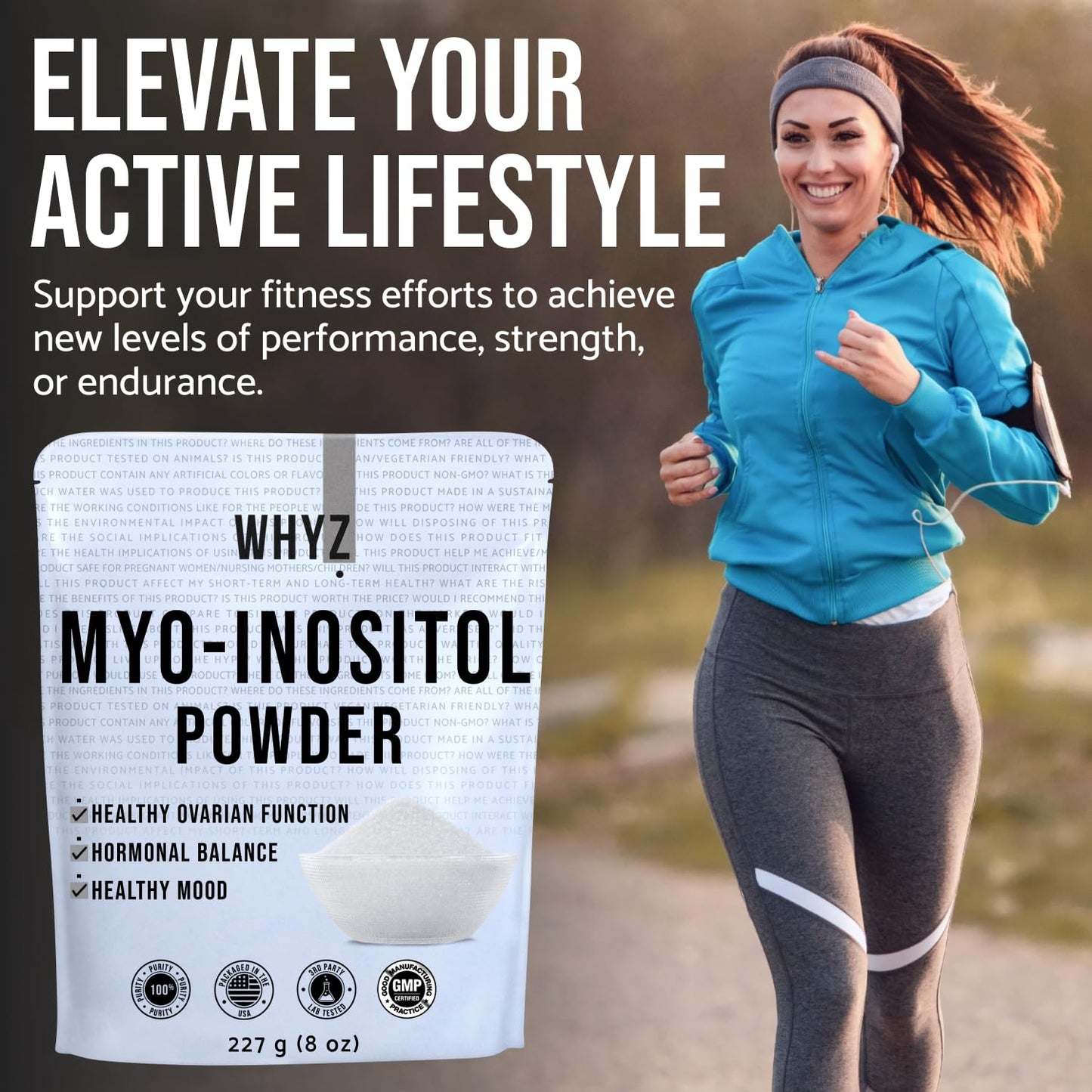 Myo-Inositol Powder 8oz, Natural Myo Inositol Supplement for Ovarian Support - Maple Wellness Supplements