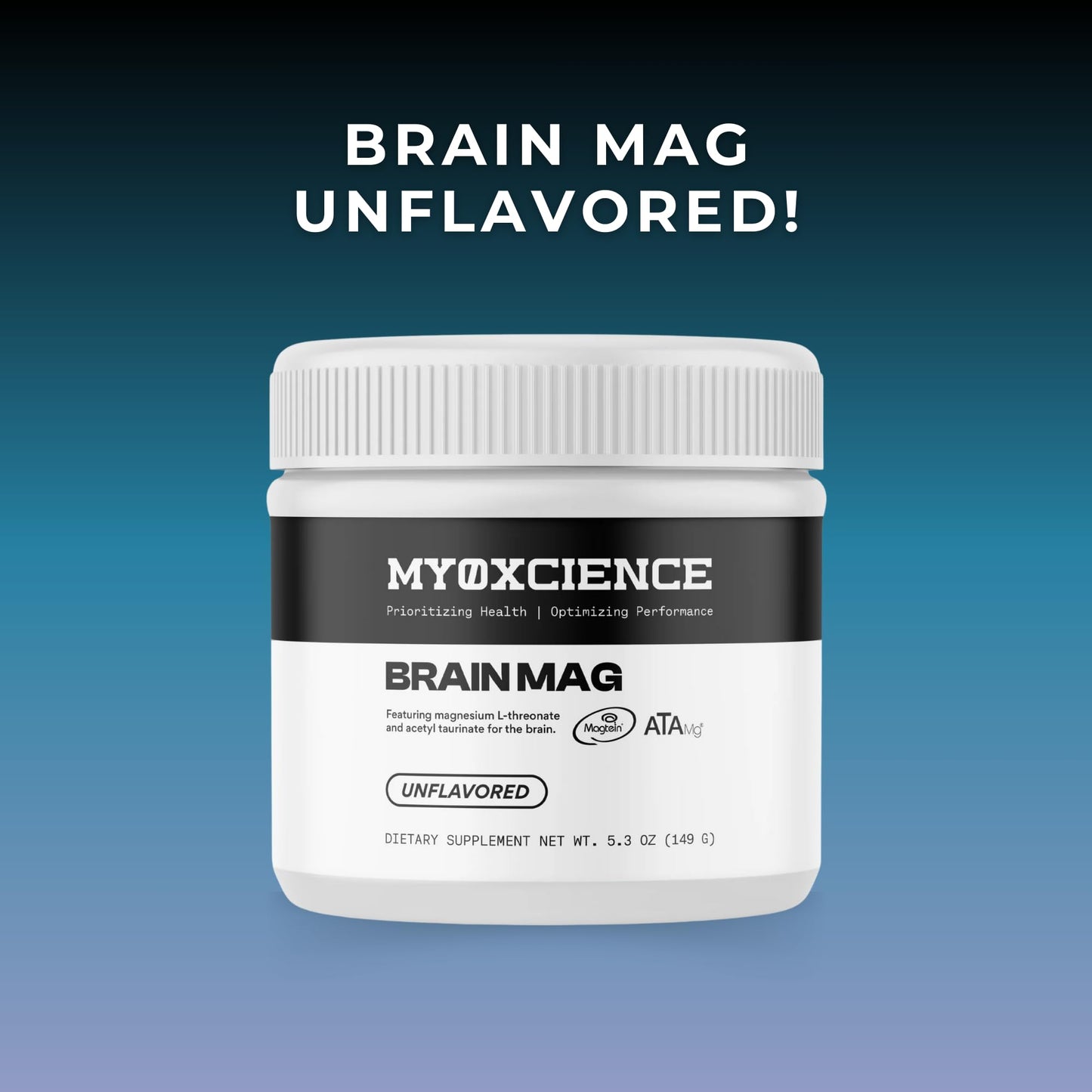 MYOXCIENCE Brain Mag | Magnesium L-Threonate Magtein & Magnesium Glycinate Powder (Unflavored) (60 Servings) - Maple Wellness Supplements