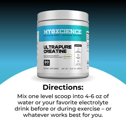MYOXCIENCE Creapure® Creatine | 5 Grams German Creatine Monohydrate Per Serving | Supports Muscle Performance, Lean Body Mass, & Cognition (90 Serving Jar) - Maple Wellness Supplements