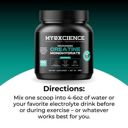 MYOXCIENCE Micronized Creatine | Supports Muscle Performance, Lean Body Mass, & Cognition | 100 Servings - Maple Wellness Supplements