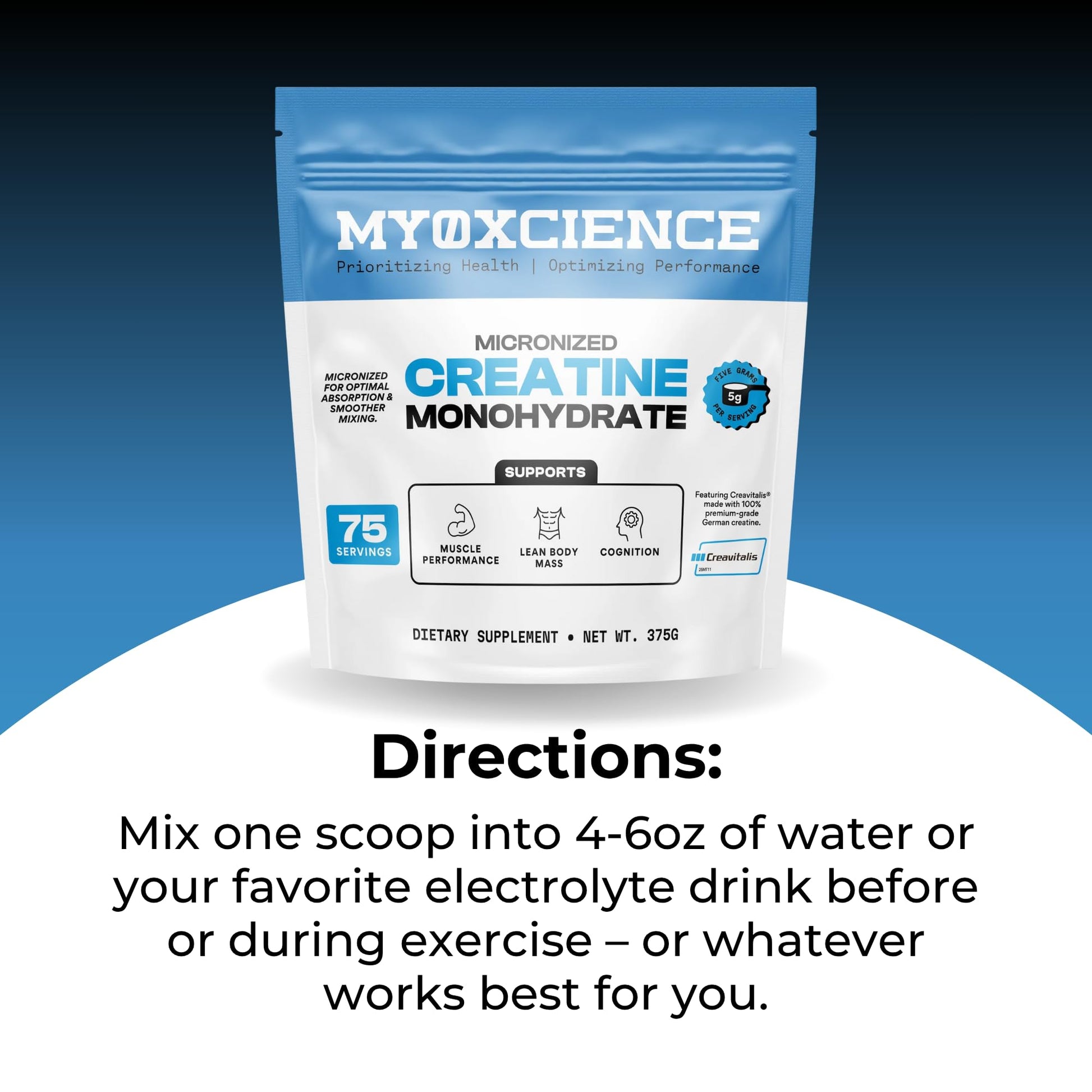 MYOXCIENCE Micronized Creavitalis Creatine | The World’s Purest Micronized Form of Creatine Monohydrate | Supports Muscle Performance - Maple Wellness Supplements