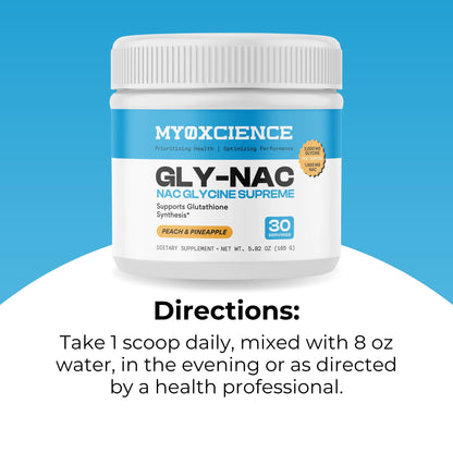 MYOXCIENCE NAC Glycine Supreme | N-Acetyl-L-Cysteine, Glycine, and Taurine Combination (Natural Peach and Pineapple Flavor) (30 Servings) - Maple Wellness Supplements