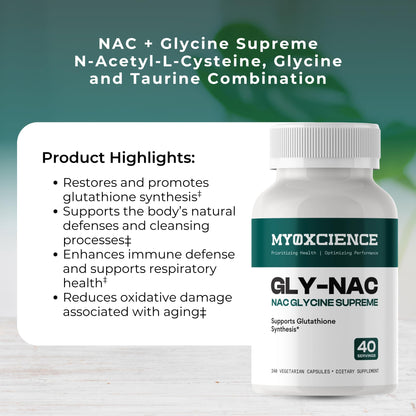 MYOXCIENCE NAC Supreme Capsules | 1.6 G N-Acetyl-L-Cysteine per Serving | 40 Servings - Maple Wellness Supplements
