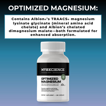 MYOXCIENCE Optimized Magnesium Glycinate + Magnesium Taurate (as ATAmag®) for High Brain Bioavailability to Support Stress Relief and Sleep | 80 Servings - Maple Wellness Supplements