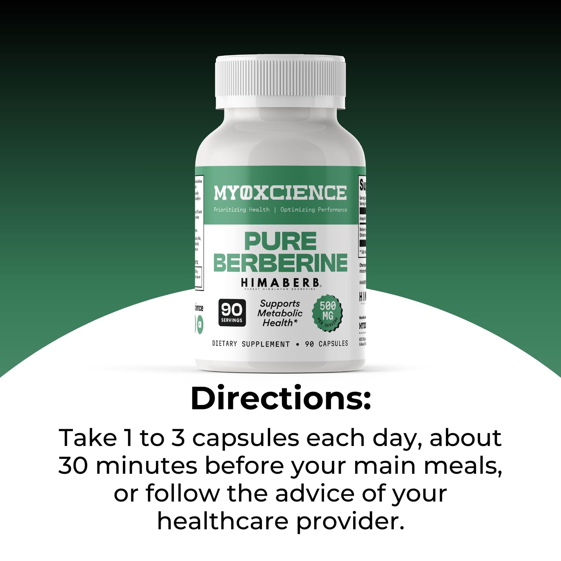 MYOXCIENCE Pure Berberine Himaberb | 500 mg of Berberine HCl per Serving | 90 Servings - Maple Wellness Supplements