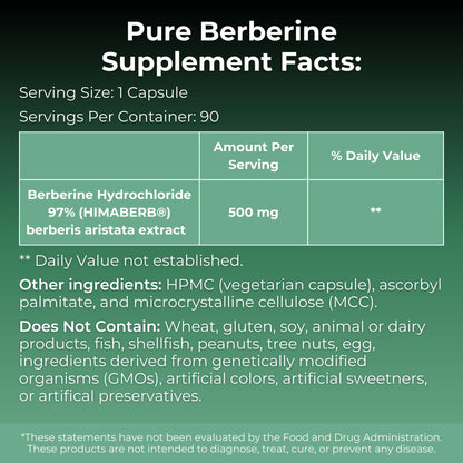 MYOXCIENCE Pure Berberine Himaberb | 500 mg of Berberine HCl per Serving | 90 Servings - Maple Wellness Supplements