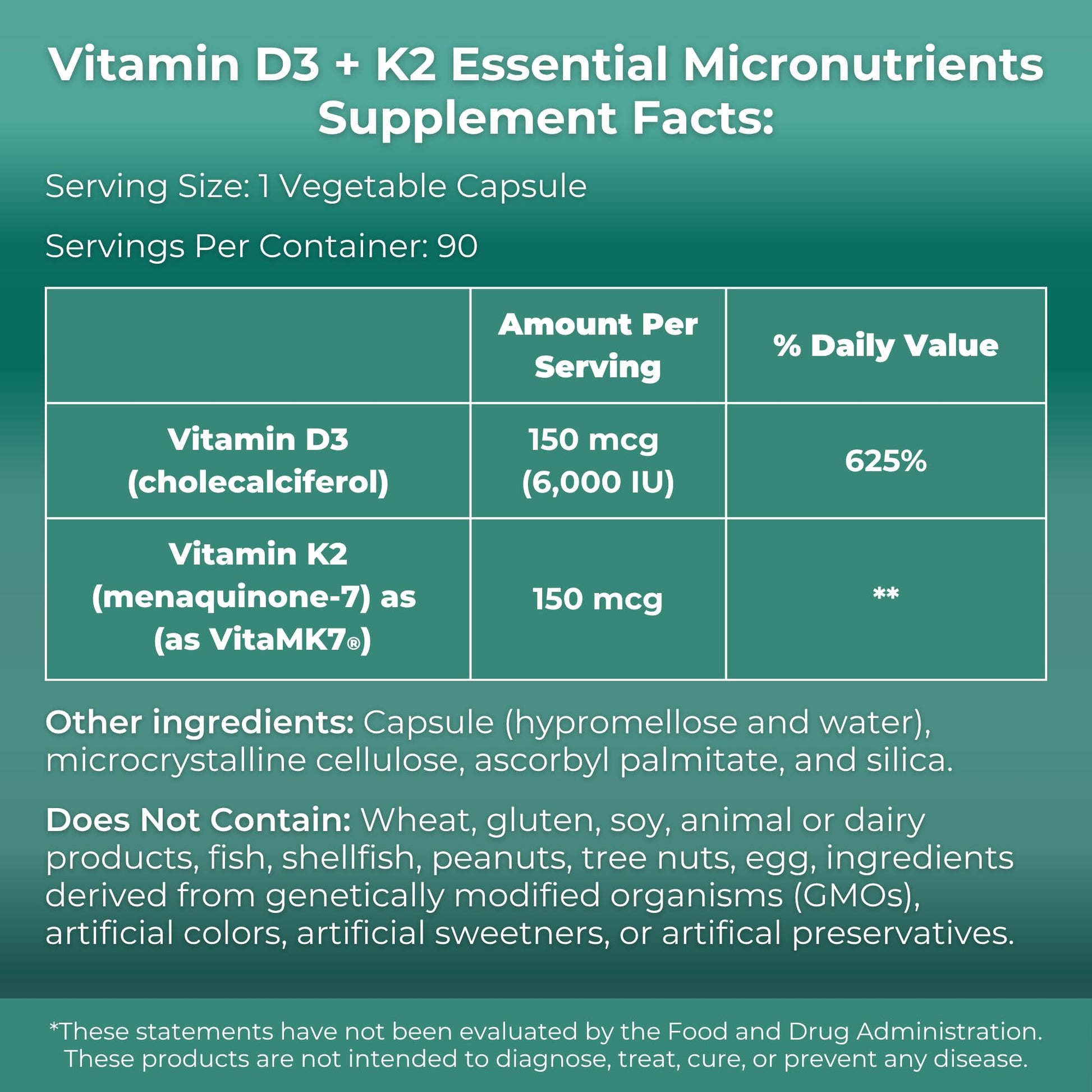 MYOXCIENCE Vitamin D3 + K2 Essential Micronutrients | Vitamin D3 5,000 IU | Vitamin K2 as MK-7 90 mcg (90 Vegetarian Capsules) - Maple Wellness Supplements