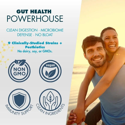 myPEAK PeakBiotic: The Ultimate Vegan Synbiotic with 50 Billion CFU Probiotics Prebiotics Postbiotics Modbiotics and Gut Lining to Enhance Digestion, Skin, and Mood with 2-Month Supply, 60 Capsules - Maple Wellness Supplements