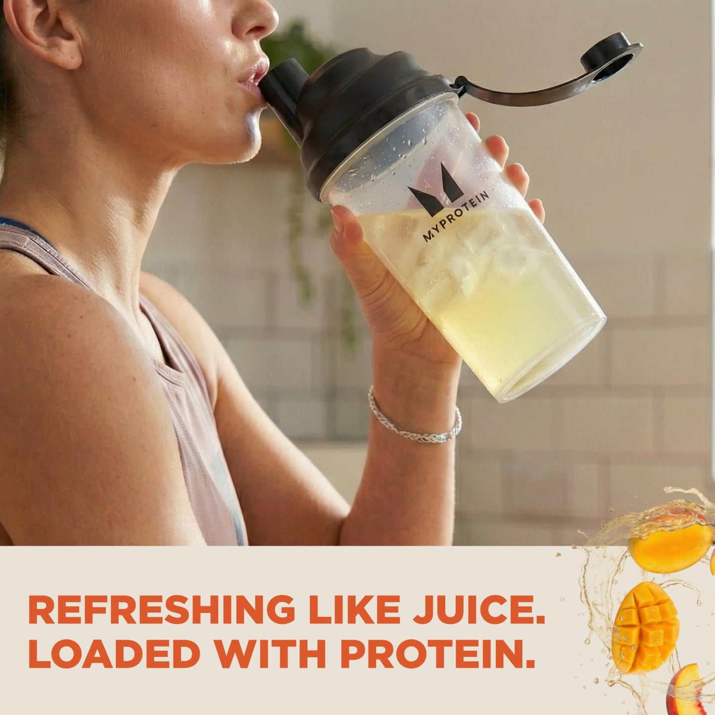 Myprotein Clear Whey Isolate Protein Powder, 1.1 Lb (20 Servings) Peach Mango, 20g Protein per Serving, Naturally Flavored Drink Mix - Maple Wellness Supplements