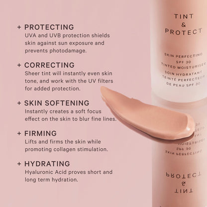 MZ SKIN Tint & Protect Skin Perfecting SPF 30 Tinted Moisturiser 1.01 fl oz | Broad Spectrum UVA/UVB | With Hyaluronic Acid, Kahai Nut Oil & Vitamin C - Maple Wellness Supplements