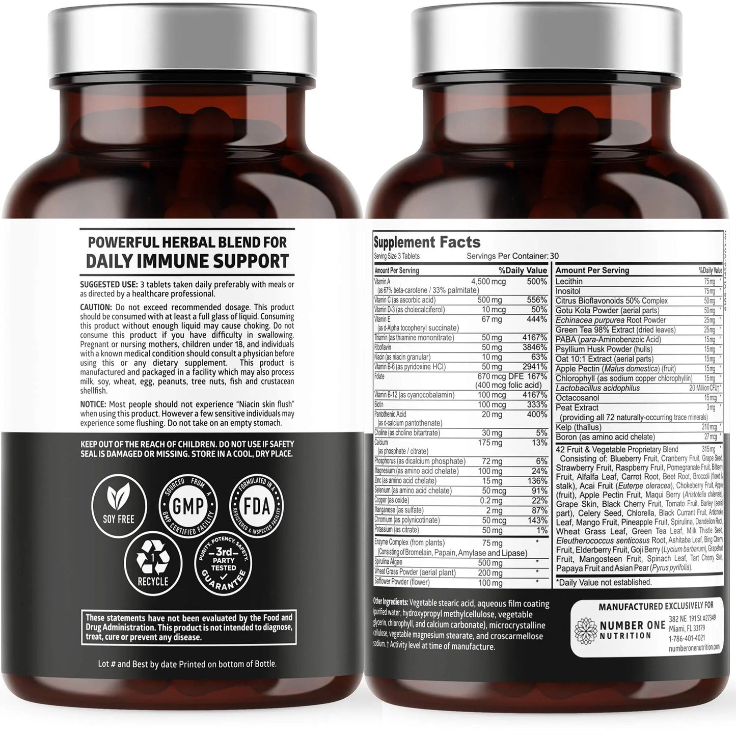 N1N Premium Plant Based Multivitamin [42 Powerful Ingredients] Men & Women Daily Multivitamins with Raw Veggies and Fruits, Probiotics - Maple Wellness Supplements